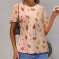 thumbnail image 6 of Autumn Harvest Maple Leaves Thanksgiving Women's T-Shirt Short Sleeve T Shirts Tops Tee Ladies Loose T, 6 of 6