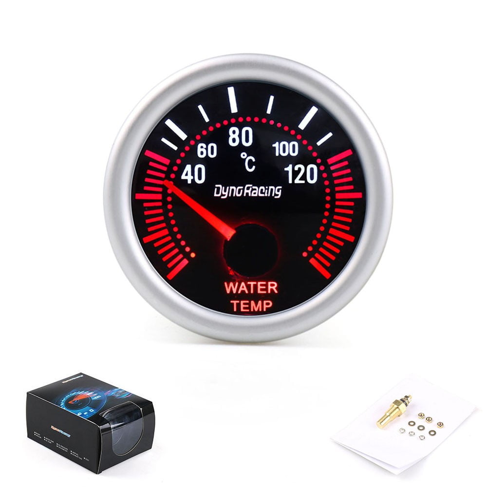 Dyno Racing 2" 52mm White LED Water Temperature Temp Gauge Meter with