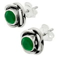thumbnail image 6 of Natural Green Onyx Stud 925 Sterling Silver Earrings Jewelry DGE1079_E E-1248, 6 of 7