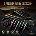 thumbnail image 4 of Scriveiner Luxury Fountain Pen - Stunning Black Lacquer Pen, 24K Gold Finish, Schmidt 18K Gilded Nib (Medium), Converter, Best Pen Gift Set for Men & Women, Professional, Executive, Office, Nice Pens, 4 of 11