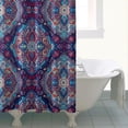 thumbnail image 5 of Extra Long Boho Shower Curtain 72x84 Inches - Vintage Floral & Tropical Leaves Pattern, Waterproof Bohemian Bathroom Decor with 12 Hooks, Tribal Rustic Style, 5 of 5