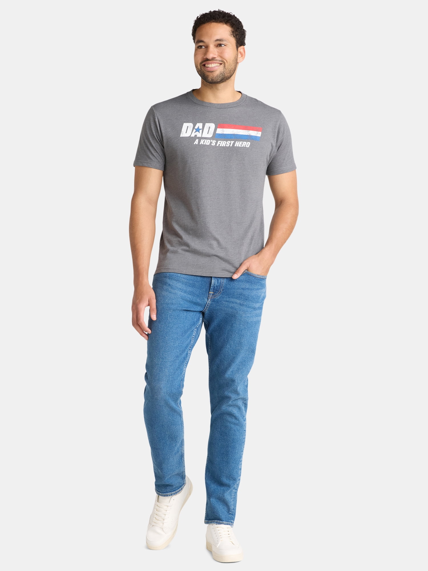 Father's Day Men's and Big Men's A Kid’s First Hero Graphic Tee from Way to Celebrate, Sizes S-3XL