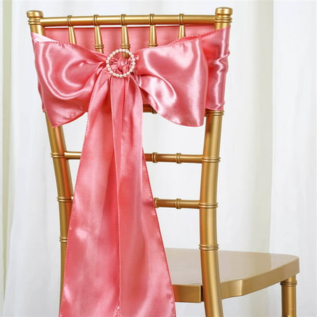 BalsaCircle 5 pcs Satin Chair Sashes Bows Ties Linens for Wedding Party Ceremony Event Home Dining Reception Kitchen
