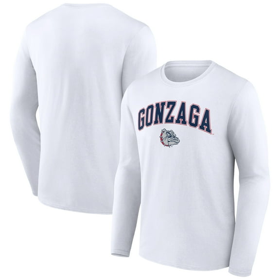 Men's White Gonzaga Bulldogs Campus Long Sleeve T-Shirt