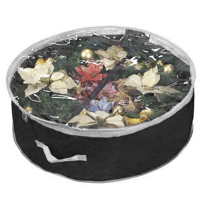 Bolsa De Almacenamiento Para Coronas Primode De 36 Pulgadas | Contenedor De Guirnaldas Con Ventana Transparente Para Un Fácil Almacenamiento Navideño | Material Oxford 600D Duradero.