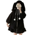 thumbnail image 3 of Auburet Hoodies For Women Sweet Lovely Fuzzy Fluffy Rabbit Sweater Tops Cosplay Jacket Coats, 3 of 4
