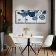 thumbnail image 7 of Navy Blue Wall Art Circle Wall Decorations Blue Bubble Canvas Art Abstract Wall Paintings Watercolor Pictures for Bathroom Bedroom 12"x16"x3p, 7 of 7