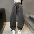 thumbnail image 2 of Hifoo Child Girls Jogger Pants Winter Warm Athletic Wide Leg Sweatpants For Teen Girls Casual Comfort Outfit For Ages 3 To 13 Years Trousers Classic Solid Color Slacks, 2 of 5
