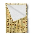 thumbnail image 2 of Egyptian Print Soft Flannel Fleece Blanket, Colorful Hieroglyphics on Papyrus Old Paper Style Background Cairo Culture, Cozy Plush for Indoor and Outdoor Use, 50" x 70", Multicolor, by Ambesonne, 2 of 5