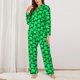 thumbnail image 2 of Fotbe Green Broccoli Conjunto de Pijama de Manga Larga para Mujer con Estampado, Ropa de Dormir de 2 Piezas, Conjunto de Casa Suave y Cómodo con Bolsillos-Medium, 2 of 7
