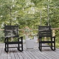 thumbnail image 4 of Flash Furniture Manchester Set of 2 Contemporary Rocking Chairs, All-Weather HDPE Indoor/Outdoor Rockers in Black, 4 of 14