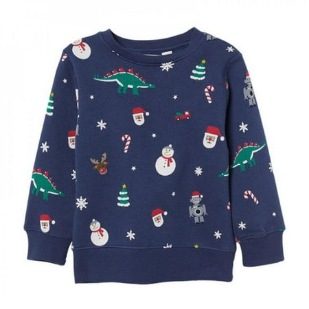 

Leonard New Children s Cotton Long-sleeved Christmas Kids Sweater Blue 140cm