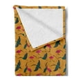 thumbnail image 2 of Jungle Cartoon Soft Flannel Fleece Throw Blanket, Wildlife Themed Avian Artwork Folk Inspired Ornate Birds, Cozy Plush for Indoor and Outdoor Use, 70" x 90", Amber Hot Pink Emerald, by Ambesonne, 2 of 5