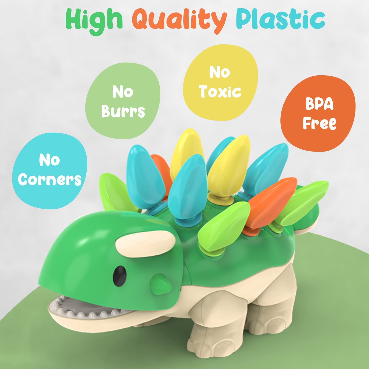 Boxgear Dinosaur Learning Toy, Ankylosaurus with 12 Colorful Spikes, Educational Fun for Kids