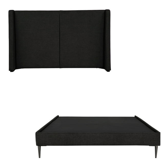 Box Base Cama Slim + Cabecera Individual Dicasa Negro
