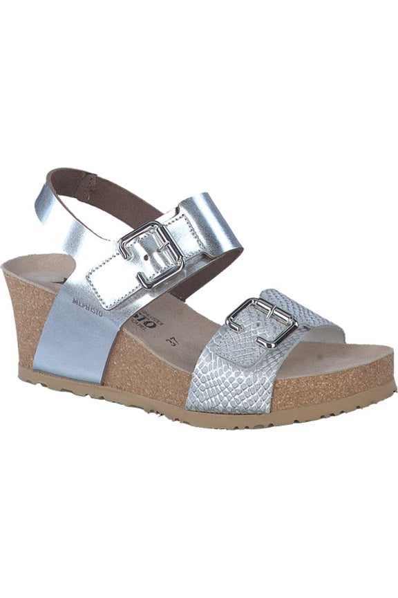 Women's Mephisto Lissandra Slingback Nickel Star/White Cuba Metallic Leather 9 M