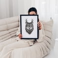 thumbnail image 5 of Deer Wolf - Illustration Animal Wildlife Mystical Woodland Nature Forest Sketch Black Framed Wall Art Print 5 x 7 inches, 5 of 7