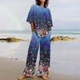 thumbnail image 2 of Hauts à Manches Courtes pour Femmes Costume d'Été Mode Short Imprimé Pantalons Colorés Costume Décontracté Deux Pièces Hauts à Manches Courtes pour Femmes Hauts d'Été pour Femmes avec Manches, 2 of 6
