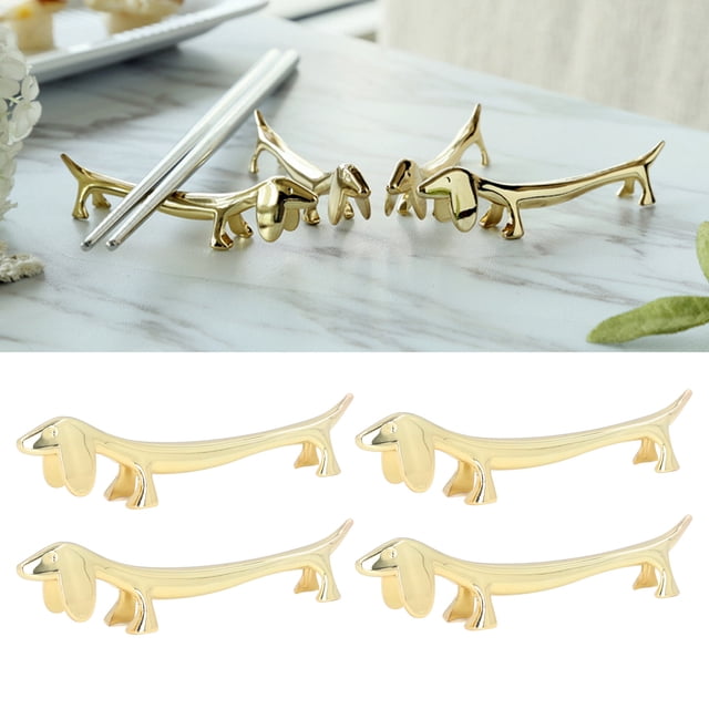 Chopstick Repos, 4 Pcs Or Réutilisables Mignons Animaux Conception Coutellerie Rack Chopstick Repos pour Fête de Restaurant Familial