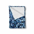 thumbnail image 2 of Abstract Soft Flannel Fleece Throw Blanket, Intertwined Circular Elements in Monochrome, Cozy Plush for Indoor and Outdoor Use, 60" x 80", Night Blue Baby Blue, by Ambesonne, 2 of 6