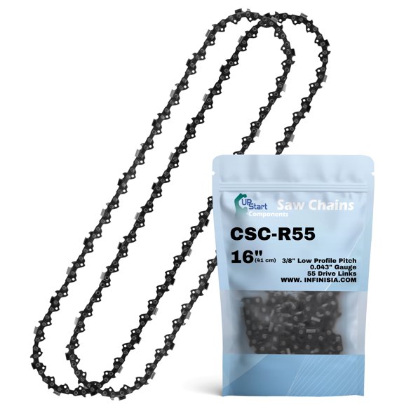 2-Pack 16-Inch Chainsaw Chain Replacement for Stihl MS 193 - R55 (16", 3/8", .043", 55 Drive Links)