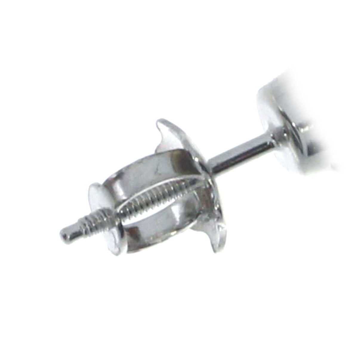 14k White Gold Round Aquamarine Screw-back Stud Earrings