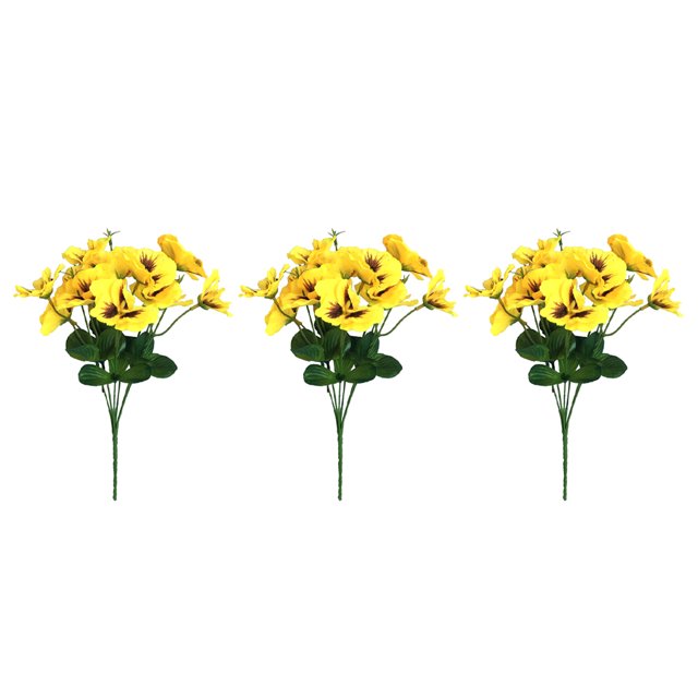 Moyic Arreglo de flores artificiales para decoración del hogar de 3 piezas con elegantes plantas falsas para exterior o interior amarillo Type3 NO3