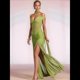 thumbnail image 5 of Vestido de Dama de con Escote en V, Plisado, de , 2025, con Hombros Descubiertos, Fluido, Formal, de Noche, para Invitada de Boda con Abertura Verde M, 5 of 9