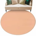 thumbnail image 2 of Peach Fuzz 8ft Round Rug, Farmhouse Solid Orange Color Modern Art Non-Skid Rubber Backing Large Area Rugs - Living Room Bedroom Home Office, Indoor Floor Mat Carpets Washable Rug, 2 of 9