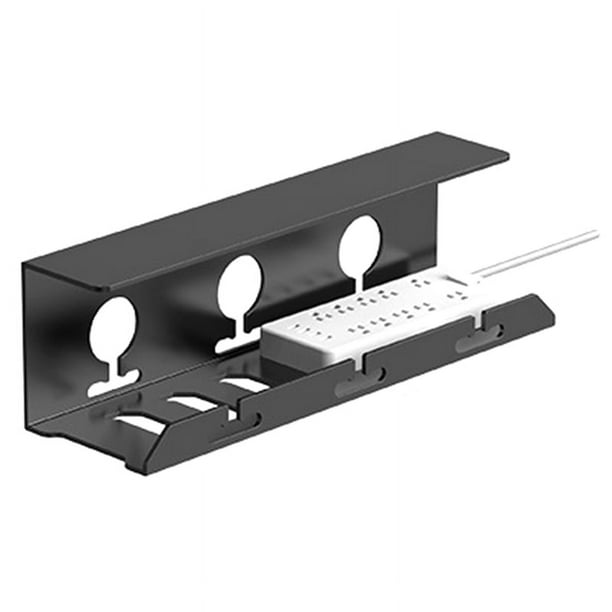 Organizador De Cables Para Debajo Del Escritorio – Bandeja Metálica Negra, Sin Taladrar, Dos Opciones De Montaje | Gestión Cables Oficina En Casa