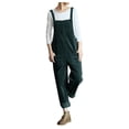 thumbnail image 2 of SDNall Jumpsuits for Women Casual Casual Pocket Romper Long Playsuit Strap Button Loose Jumpsuit Womens Romper Sizes:S-5XL, 2 of 9