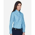 thumbnail image 2 of Harriton M600W Women's Long Sleeve Oxford Dress Shirt-Light Blue-M, 2 of 5