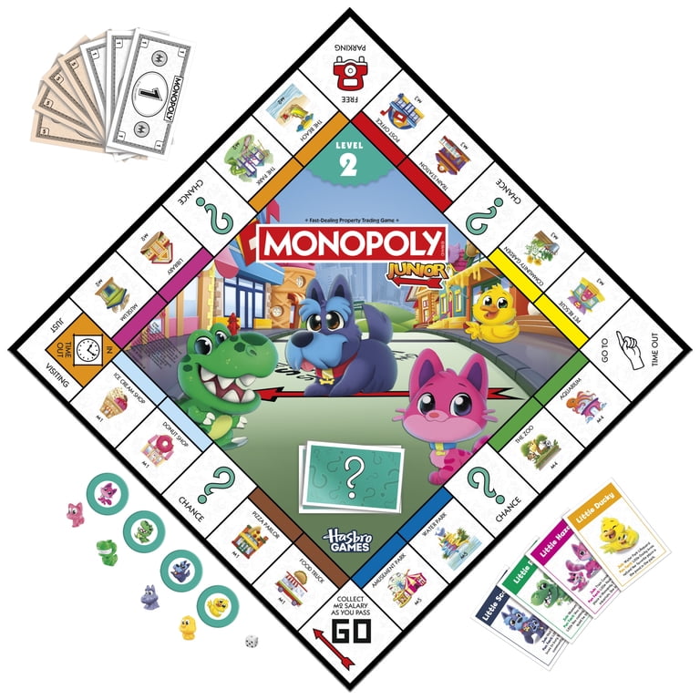 Monopoly Junior 2-In-1 Board Game, Ages 4+ Two Difficulty Levels photo 4