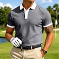 thumbnail image 3 of Men's Moisture Wicking Golf Polo Shirt, Short Sleeve Breathable Quick Dry Shirts for Men Gray 2XL, 3 of 8