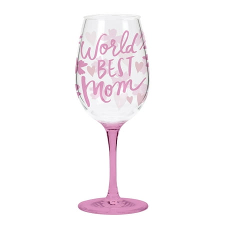 C.R. Gibson 16 Ounce, Acrylic, Wine Glass Singles, Perfect Gift, Hand Wash - World'S Best (Best Wine With Salmon)