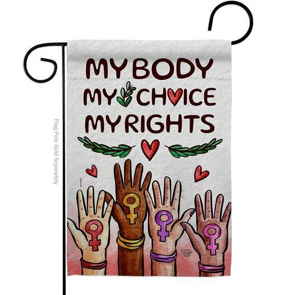 Ornament Collection G190156-BO 13 x 18.5 in. My Choice Right Support Feminism Double-Sided Vertical Decorative Garden Flag