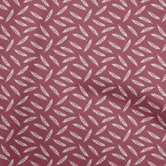 oneOone Georgette Viscose Magenta Fabric Feathers Quilting Supplies Print Sewing Fabric By The Yard 42 Inch Wide