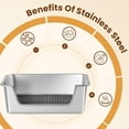 thumbnail image 4 of Rabbit Litter Box  Extra Large Bunny With 304 Stainless Steel Sifting Tray & Hooks Easy To Clean And Odor Control (17.7" * 13.8" 5.9"), 4 of 7