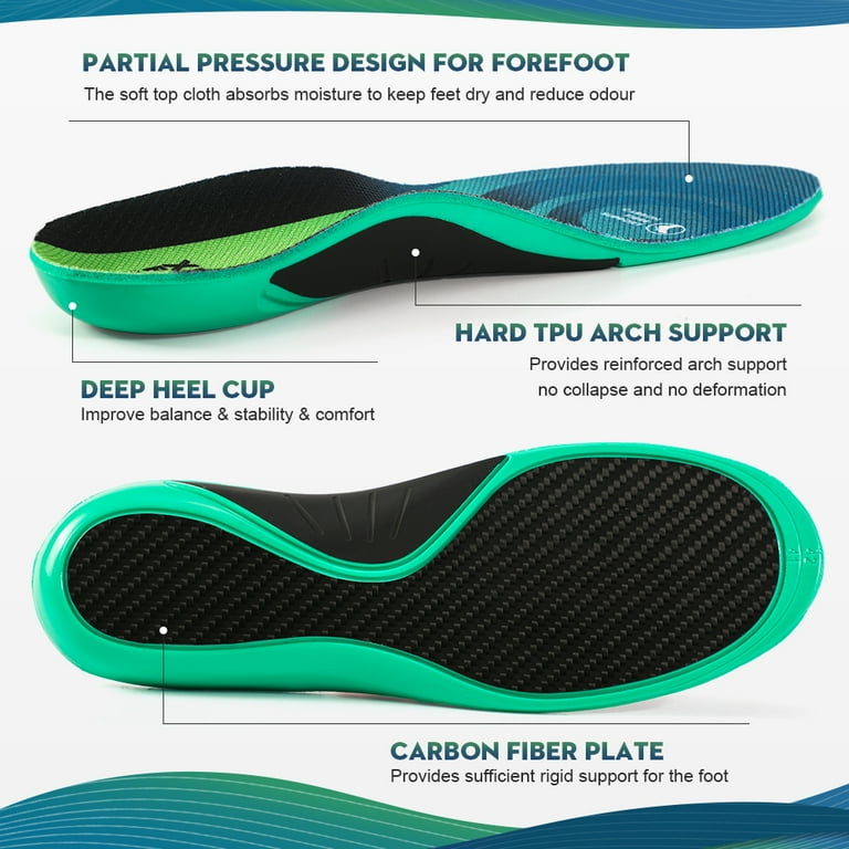 XINIFOOT Performance Insoles Carbon Fiber Shock Absorbing