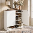 thumbnail image 2 of 24 Pair Shoe Storage Cabinet with Adjustable Shelves, Hidden Shoe Organizer for Entryway, Foyer, Hallway Ebony Black, 2 of 12
