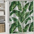 thumbnail image 6 of Orinice  Palm Leaf Shower Curtain Set Tropical Hawaii Jungle Aloha Palm Tree Banana Leaves Shower Curtains Home Decorative Waterproof Polyester Fabric Hooks  69x72, 6 of 7