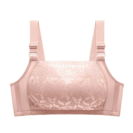 YHGFVOKJ Bras for Women Tube Top Bra Gathered Breathable Full Cup Lace No Steel with Seamless Stretch Ring Large Size Underwear Strapless Bra for Big Bust Pink XXL