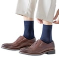 thumbnail image 2 of OWNTIDE 5-Pack Men's Dress Crew Socks, Ultra Thin Lightweight Breathable Cotton Socks, 2 of 9