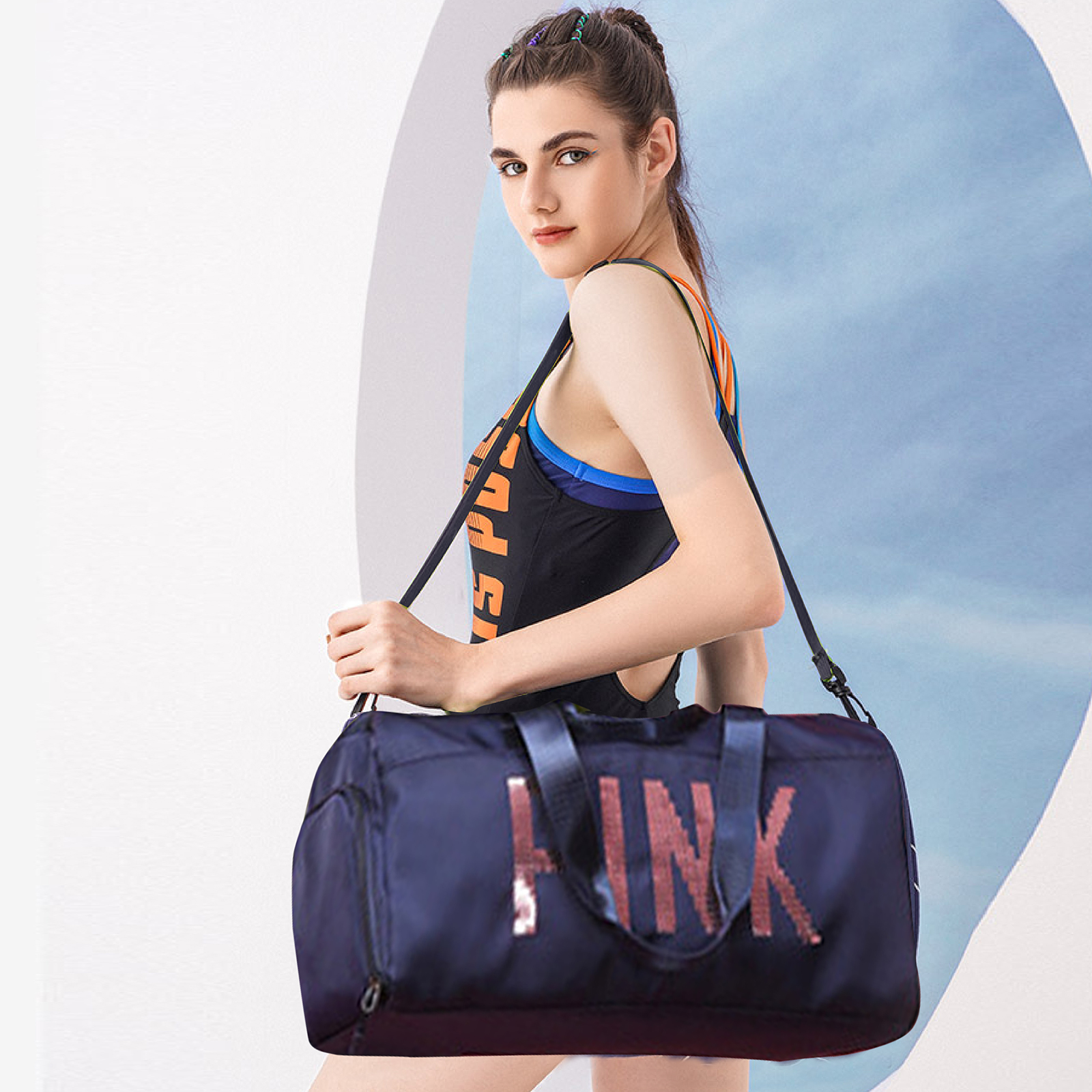 Gym Bag Travel Sports Duffel Bag for Men and Women Weekender Bag Workout Tote Bag with Dry Wet Pocket & Shoes Compartment