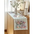 thumbnail image 5 of Table Runner 90 Inches Long for Kitchen Dining, Spring Easter Dresser Scarf Farmhouse, Dining Table Decorations for Wedding/Parties, Colorful Cute Rabbits Eggs Flowers Green Plaid 13 x 90 In, 5 of 8