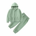 thumbnail image 6 of zbxnLI Kids Toddler Girls Boys Sweatsuits 2 Piece Full Zip Hoodie Sweatshirt Jogger Pants Activewear Sets, 6 of 9