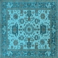 thumbnail image 1 of Ahgly Company Indoor Square Oriental Light Blue Industrial Area Rugs, 5' Square, 1 of 4