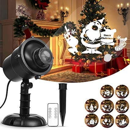 Christmas Projector Lights,360°Rotating Decorative LED Lighting Projector with RF Remote Control