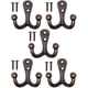 thumbnail image 2 of Ganchos dobles antiguos macizos, ganchos para guardarropa, ganchos para toallas, ganchos para ropa, ganchos de hierro, diseño de bronce de latón, casa de campo vintage retro, juego de 5., 2 of 5