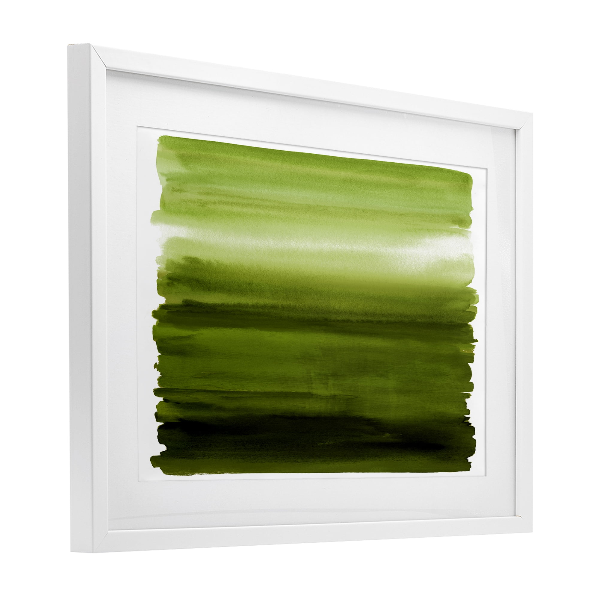 Stupell Industries Ombre Green Gradient White Framed Print Under Glass, design by Allie Corbin